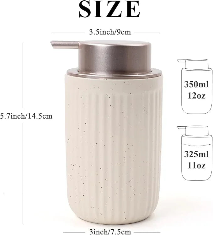 BosilunLife Foam Hand Soap Dispenser - Ceramic Foaming Soap Dispenser for Bathroom 12oz Refillable Liquid Lotion Soap Dispenser with Rust-Proof Foaming Pump for Countertop - ModernBath