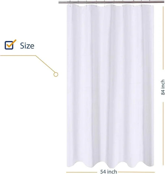 N&Y HOME Extra Long Stall Shower Curtain Liner Fabric 54 x 84 inch, Hotel Quality, Washable, Water Repellent, White Bathroom Curtains with Grommets, 54x84 - ModernBath
