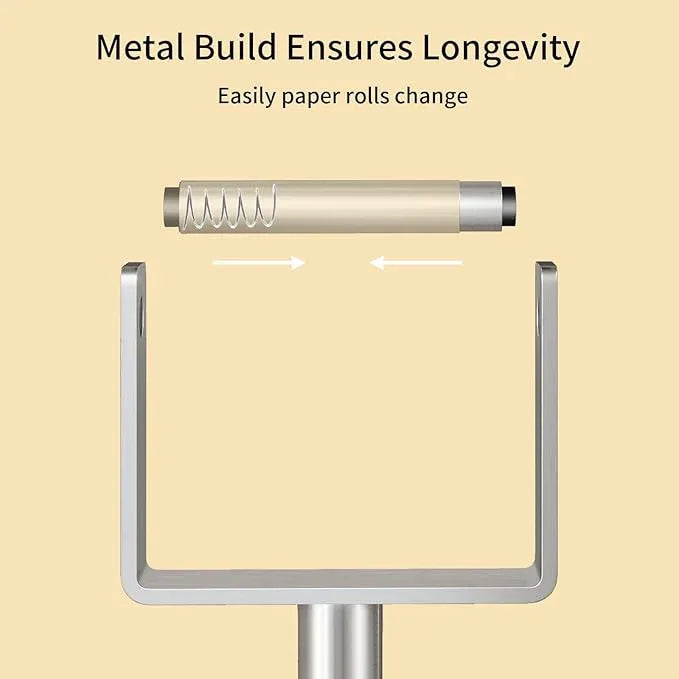 YUMORE Toilet Paper Holder Stand with Storage, Bathroom Weighted Base Floor Toilet Paper Roll Holder Free Standing for 3 Rolls, Brushed Nickel - ModernBath