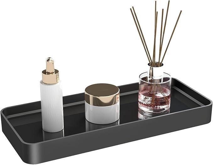 YUMORE Bathroom Organizer Countertop, Counter Organizer for Bathroom Decor, Tempered Glass Shelf for Vanity Storage, Makeup Tray for Perfume Skincare Bedroom Kitchen Corner(1 Tier- Pro) - ModernBath