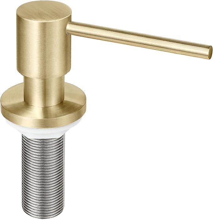 EADOT Deck Mounted Brass Kitchen Sink Soap Dispenser or Lotion Dispenser with 17OZ Above The Sink Refillable Bottle(Brushed Gold) - ModernBath