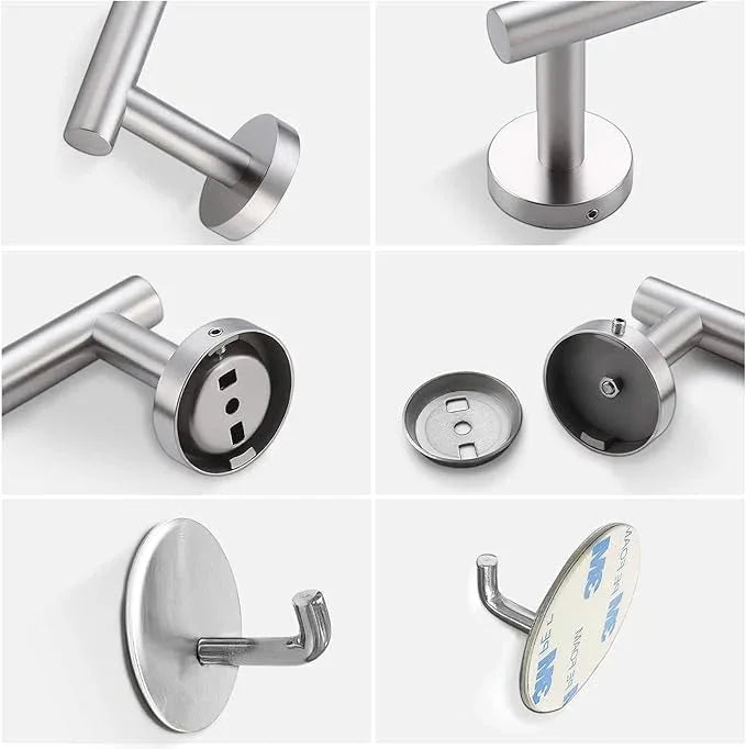 8 Pieces Bathroom Towel Rack Set, Includes 2PCS 23.6 inch Towel bar, 2PCS Towel Hook, 2 PCS Towel Ring, 2PCS Toilet Paper Holder-Matte Black Bathroom Accessories Sets - ModernBath
