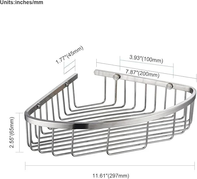 Segistan Bathroom Corner Shower Caddy Organizer, Corner-Hollow Design, SUS304 Stainless Steel Heavy Duty Rust-Proof Bathroom Shelf Organizer Holder, Wall Mounted Storage Rack, Brushed Nickel - ModernBath