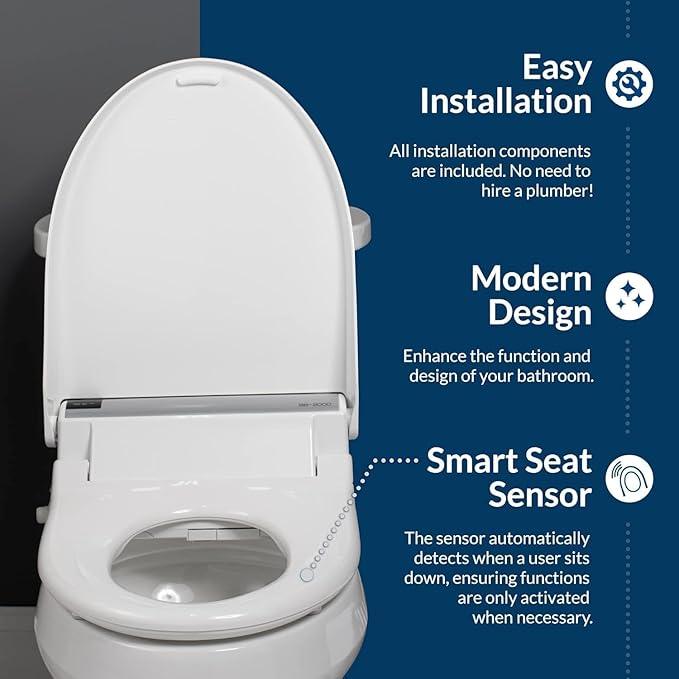 Bejoan X7 Bidet Toilet Seat, Elongated Bidet Attachment for Toilet Warm Water with Soft Close, Electric Heated Bidet Seat with Water Filtration - ModernBath