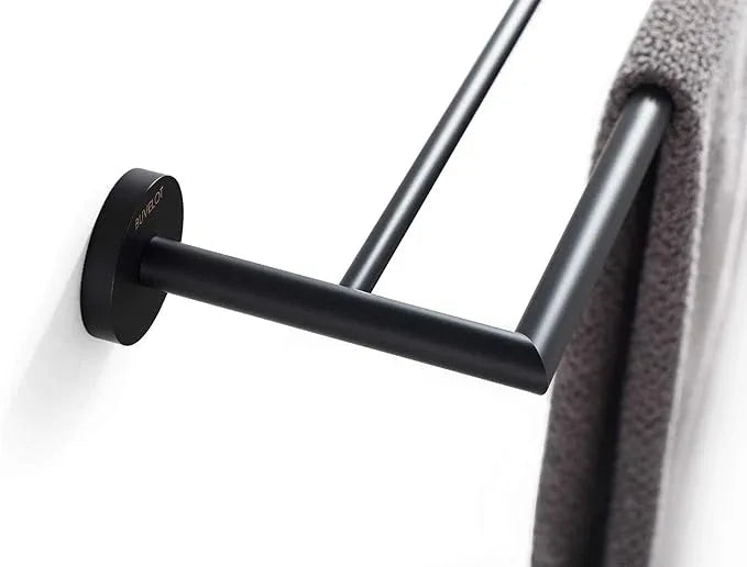 Double Towel Bar 26 Inches, Bathroom Hotel Style Towel Holder, Lavatory Bath Towel Shelf, Modern Minimalist Towel Rack for Bathroom Wall Mounted, Matte Black, 077080-MB Leo Series - ModernBath