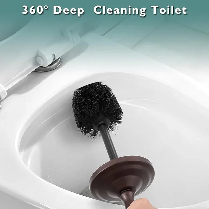 Bronze Toilet Brush and Holder Set, Stainless Steel Toilet Brush for Bathroom,Heavy Duty Bronze Toilet Bowl Brush and Holder,Deep Cleaning Modern Toilet Cleaner Brush -Space Saving, Covered Brush - ModernBath