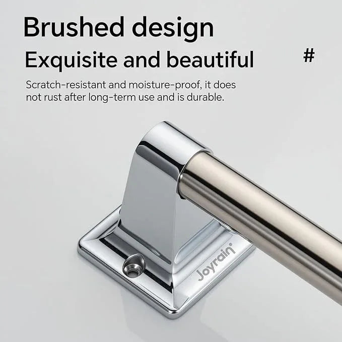 Joyrain Stainless Steel Bathroom Grab Bar for Elderly - Safety Rail & Towel Rack Dual Function, 9/16/24 Inch Anti-Slip Handle for Shower/Toilet/Tub (Chrome, 9 inch) - ModernBath