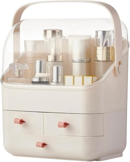 Large Makeup Organizer w Drawers Beauty Organizer Makeup Box Holder Vanity Organization Desk Countertop MakeUp Organizers Bathroom Counter Organizer Skincare Cosmetic Case Stand Dustproof Lid Gift - ModernBath