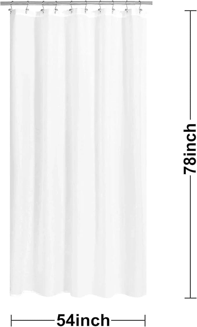 N&Y HOME Fabric Shower Curtain Liner 54 x 78 inches Bath Stall Size, Hotel Quality, Washable, Water Repellent, White Spa Bathroom Curtains with Grommets, 54x78 - ModernBath