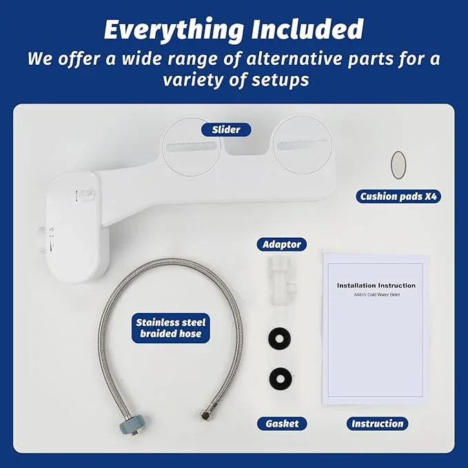 THAMEBA Bidet Attachment for Toilet Seat, Self-Cleaning Bidet Toilet Seat Attachment with Adjustable Bidet Angle (White) - ModernBath
