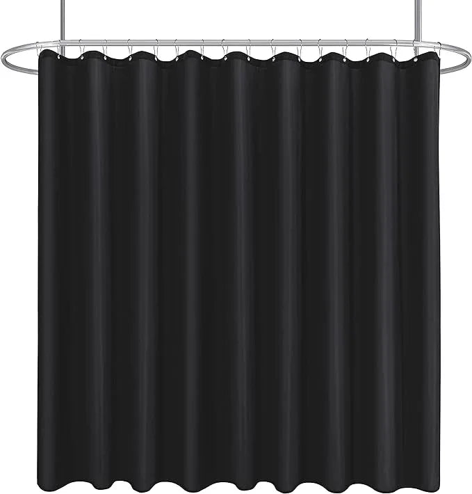 Biscaynebay Fabric Extra Wide Shower Curtain Liners for Clawfoot Tubs 180" Width by 72" Length, Black Water Resistant Fabric Rust Resistant Grommets Top Weighted Bottom Machine Washable - ModernBath