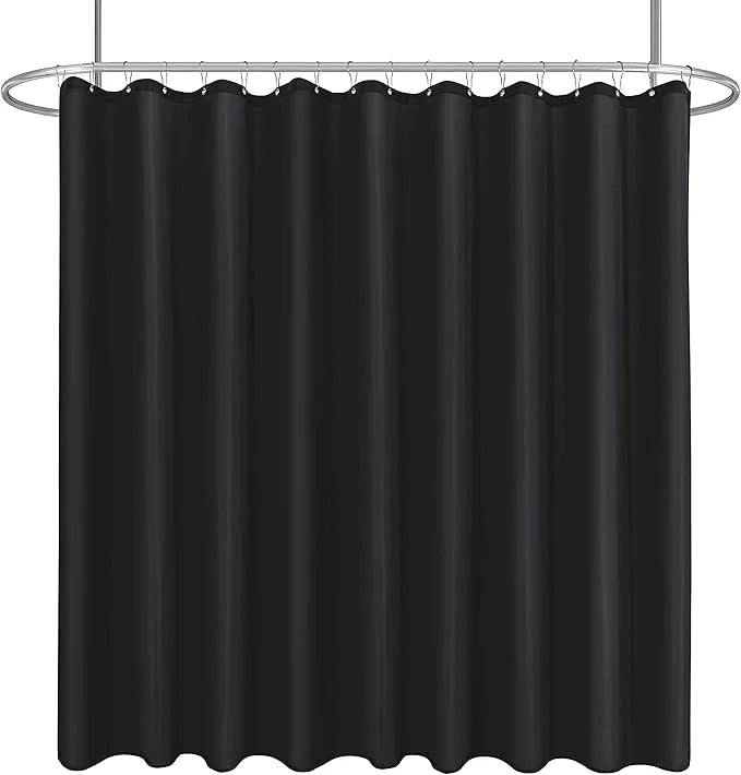 Biscaynebay Fabric Extra Wide Shower Curtain Liners 96" Width by 72" Length, Black Water Resistant Bathroom Curtains, Rust Resistant Grommets Top Weighted Bottom Machine Washable - ModernBath