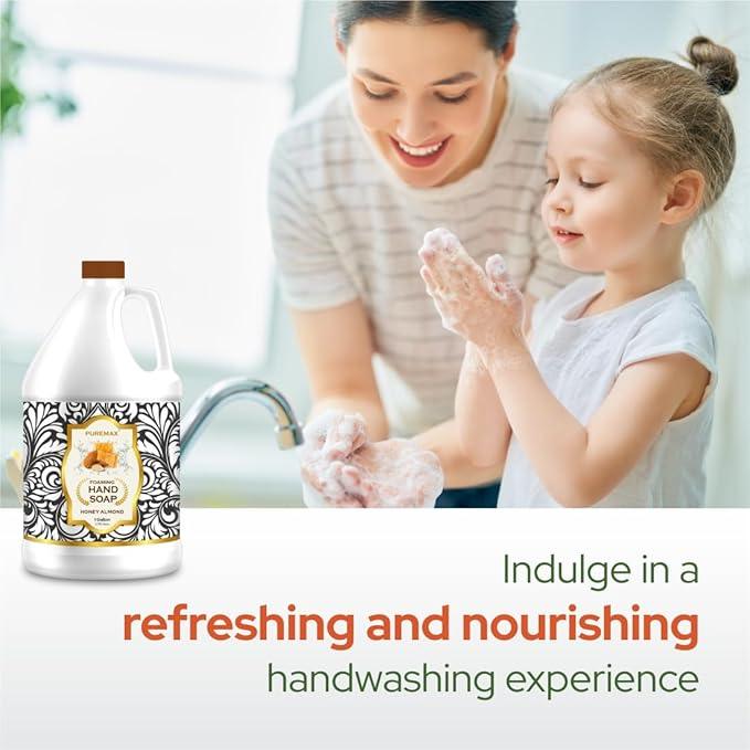Puremax Foaming Hand Soap Refills | Honey Almond | Essential Oils | Gentle, Moisturizing Foam | Made in USA | 128 Fl Oz (1 Gallon) - ModernBath