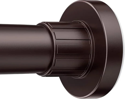 Ausemku Shower Curtain Rod 32-65 Inch Adjustable - 1 Inch Diameter Heavy Duty No drill Spring Tension Shower Rod, Non-Slip Rustproof Telescopic Rod for Bathroom, Brown - ModernBath