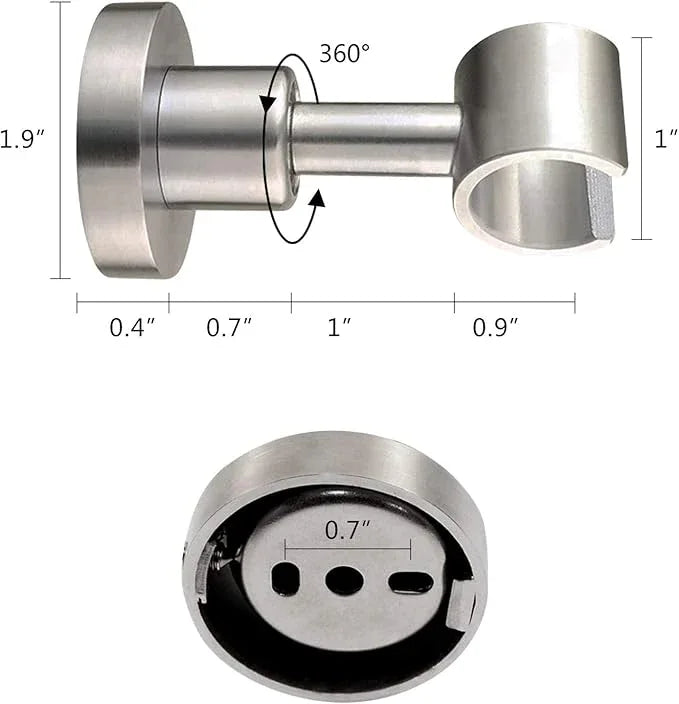 PHASAT Handheld Shower Head Holder Adjustable 304 Stainless Steel Handheld Shower Head Bracket Holder Wall Mount,Shower Wand Holder Brushed Nickel,A13021N - ModernBath