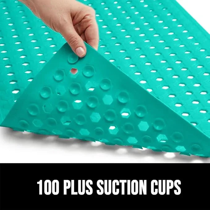 GORILLA GRIP Patented Square Shower Stall Mat, Small Bathtub Floor Mats for Stand Up Showers, Suction Cups and Drain Holes, Machine Wash, Soft on Feet, Bathroom Accessories 21x21 Inch Turquoise Opaque - ModernBath