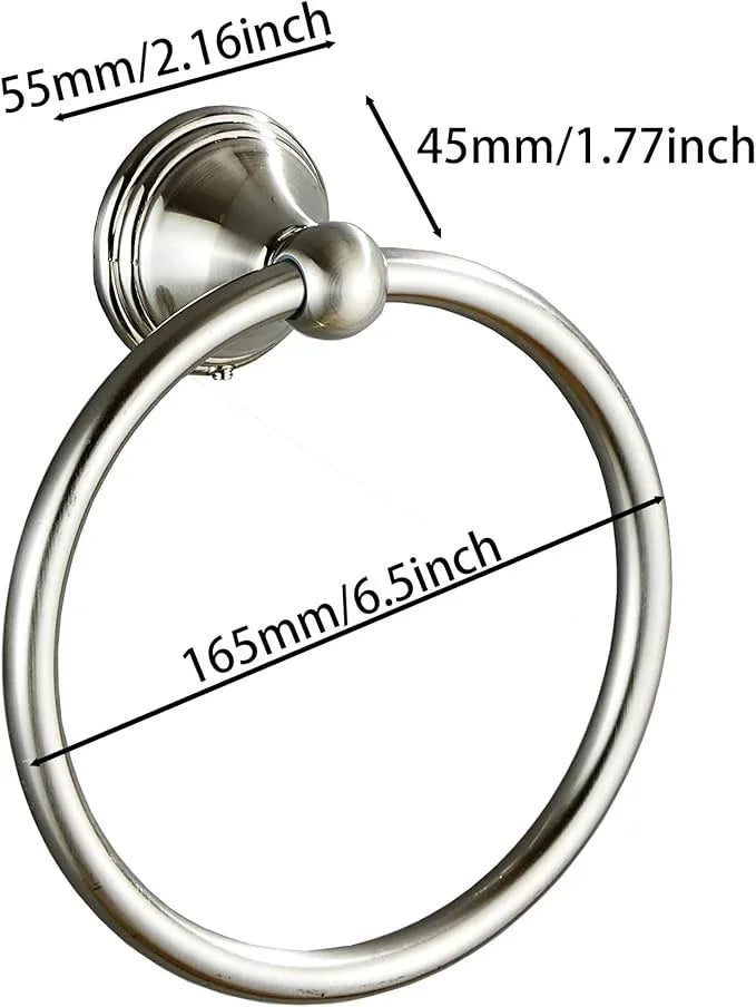 Towel Ring for Bathroom, Brushed Nickel Hand Towel Holder 2 Pack, Bathroom Accessories and Towel Racks for Bathroom Wall Mount - ModernBath