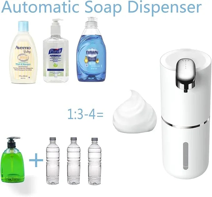 Automatic Touchless Foam Soap Dispenser - 13.5 oz USB Rechargeable, Electric Wall Mounted Motion Sensor Waterproof Pump for Bathroom Kitchen Dish Soap - ModernBath