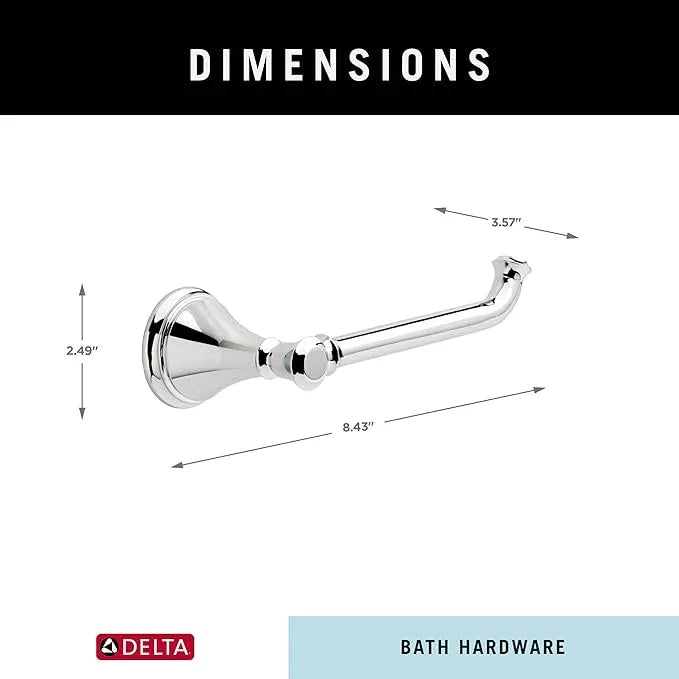 DELTA FAUCET Rubber Limited 79750 Cassidy Wall Mount Single Post Toilet Paper Holder Bath Hardware Accessory in Polished Chrome - ModernBath