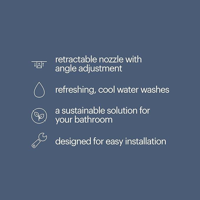 Brondell Fresh Spa Adjustable, Bidet Attachment FSA-15 for Toilet Seats with Adjustable Single Nozzle, Side Arm Control, Thin Profile, White (Ambient Temperature) - ModernBath