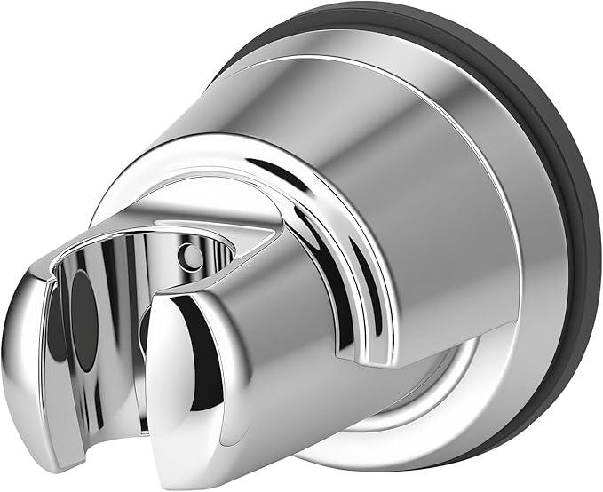 Hibbent Vacuum Suction Cup Shower Head Holder, Removable Shower Wand Bracket, Adjustable Height & Wall Mount ABS Plastic Suction Holder for Handheld Shower Head, Chrome Finish - ModernBath
