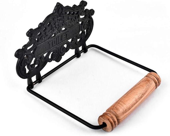 Renovators Supply Toilet Paper Holder - Antique Wall Mount Toilet Paper Holder - Sanitary Paper Holder - Vintage Bathroom Decor - Colonial Tissue Holder - Black, Princess Crown, Pack of 1 - ModernBath