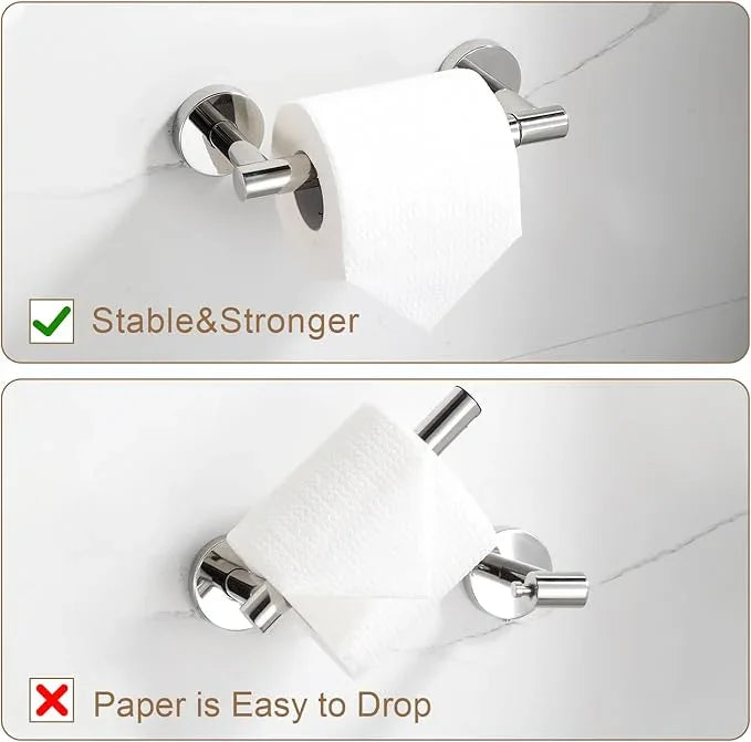 BGL Toilet Paper Holder Mirror Polish Wall Mount, Bathroom Toilet Paper Holder Brushed Nickel SUS 304 Stainless Steel, Double Post Pivoting Toilet Paper Roll Holder for Bathroom RV - ModernBath