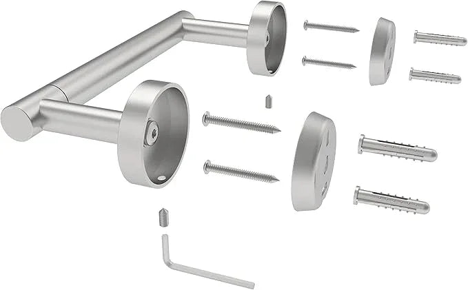 Bathroom Toilet Paper Holder Wall Mount SUS304 Stainless Steel Double Post Pivoting Toilet Paper Roll Holder Wall Mounted for Bathroom RV Commercial Toilet Tissue Dispensers, Brushed Nickel - ModernBath
