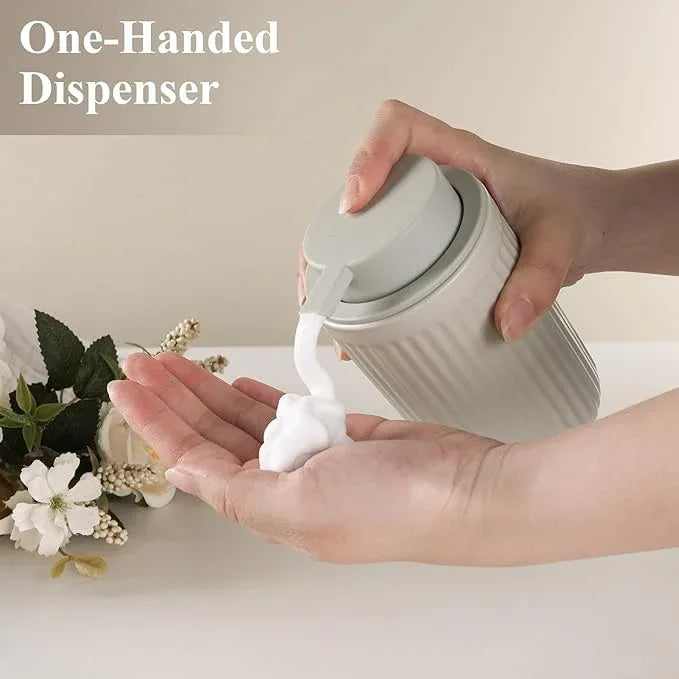 BosilunLife Foam Hand Soap Dispenser - Ceramic Foaming Soap Dispenser for Bathroom 12oz Refillable Liquid Lotion Soap Dispenser with Rust-Proof Foaming Pump for Countertop - ModernBath