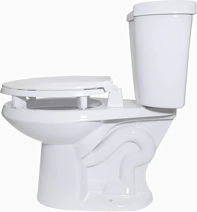 Centoco 3 inch Raised Toilet Seat for Seniors, Elongated, Closed Front with Cover, Plastic, Made in the USA, 3L800STS-001, White - ModernBath