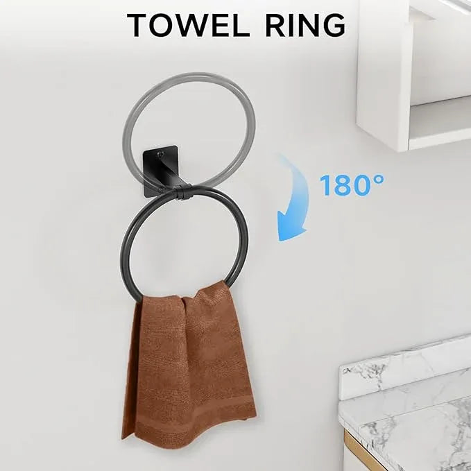 20 Pieces Bathroom Hardware Set, Black Bathroom Accessories Set, 24 inch Towel Bar, Towel Racks for Bathroom, Robe Towel Hooks, Toilet Paper Holder Wall Mounted - ModernBath