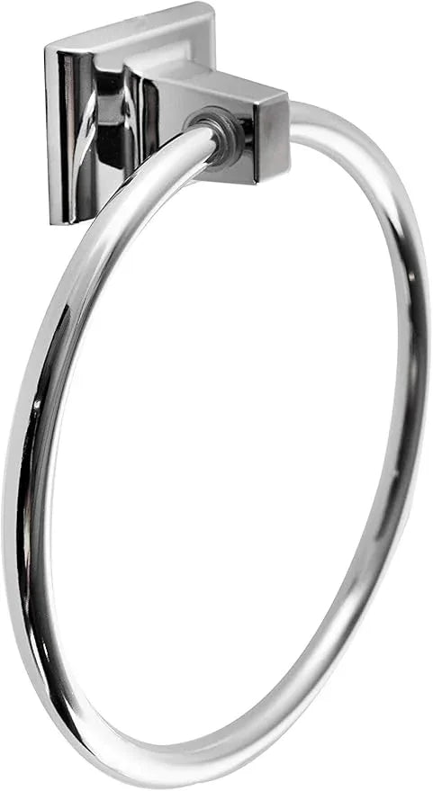 SENTO Cellar Classic Bathroom Accessories Set, Heavy Duty Metal Bath Hardware Set Wall Mounted, Includes Robe Hook, Toilet Paper Holder, Towel Ring, 18” & 24” Towel Bar (5-Piece, Polished Chrome) - ModernBath