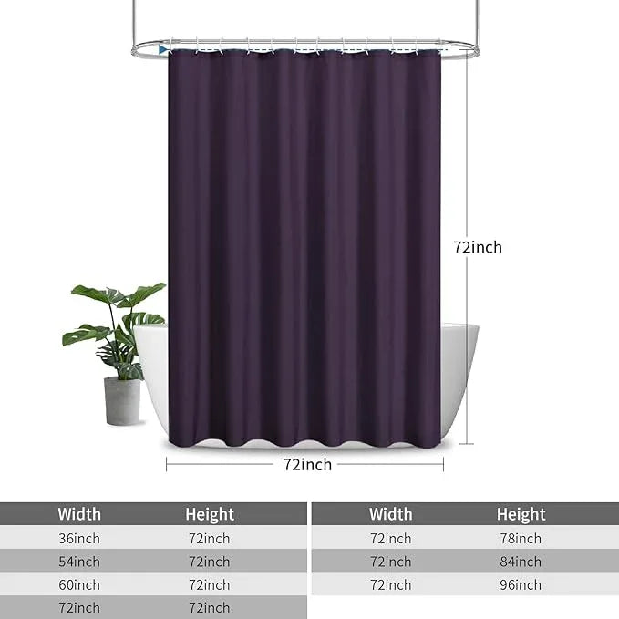 THAIGEE 2-in-1 Waterproof Fabric Shower Curtain or Liner,Linen Textured,Breathable TPU & Washable Bathroom Shower Curtain Set with 12 Plastic Hooks,Modern,72"x72" Purple - ModernBath