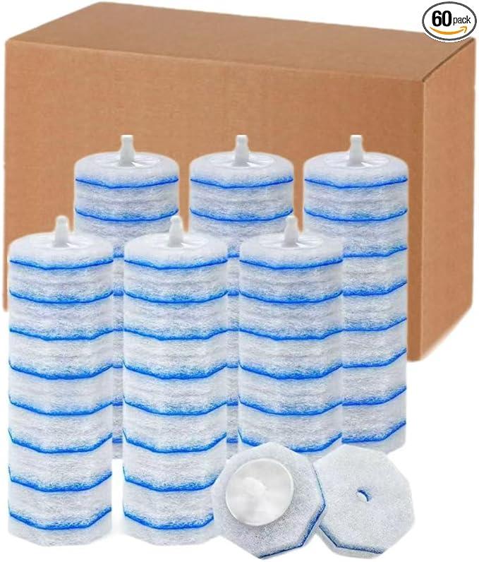 60 Count Toilet Bowl Wand Refills for Clorox,Disposable Toilet Bowl Cleaner Refill Pads for Most Toilet System,Disposable Toilet Brush refills for Bathroom Cleaning - ModernBath