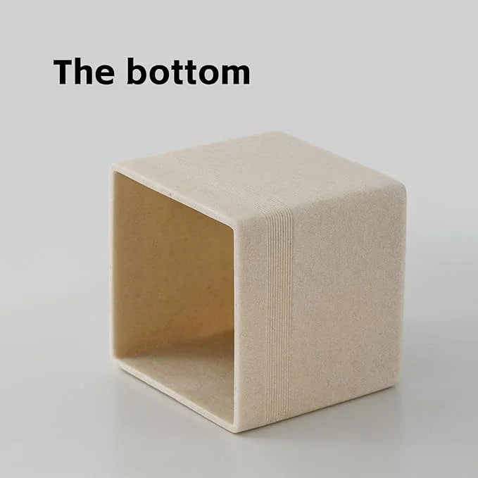 Haocoott Tissue Box Cover Square, Resin Facial Tissue Holder Covers Cube Toilet Paper Holder Case Dispenser Home Decorative for Bathroom Kitchen Bedroom Living Room Office (Beige) - ModernBath