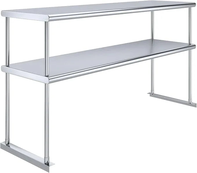 AmGood Double OverShelf Stainless Steel NSF - Many (60" Long x 18" Deep) - ModernBath