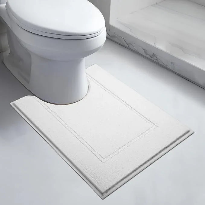 anllugs Bathroom Rugs U-Shaped 20" x 24", Non-Slip Extra Soft Absorbent Bath Rugs, Machine Washable Quick Dry Bath Mats for Toilet Base, White - ModernBath