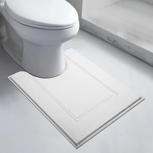 anllugs Bathroom Rugs U-Shaped 20" x 24", Non-Slip Extra Soft Absorbent Bath Rugs, Machine Washable Quick Dry Bath Mats for Toilet Base, White - ModernBath
