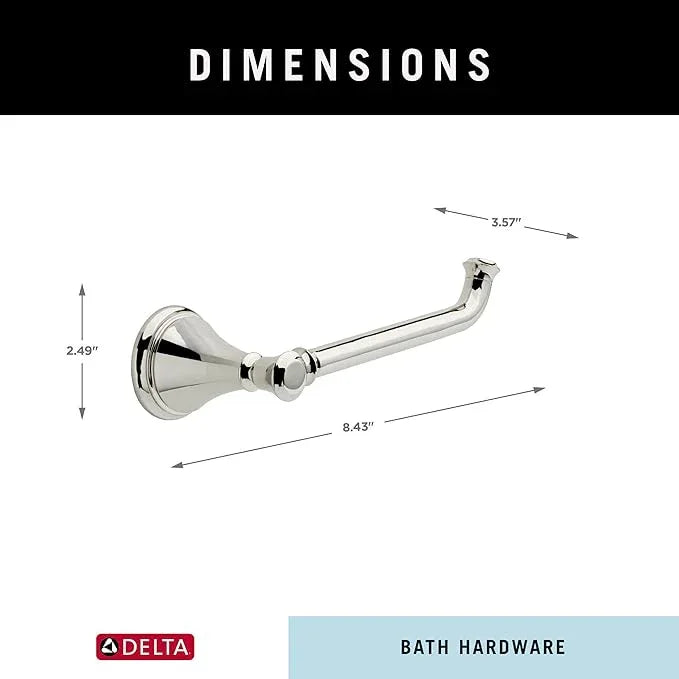 Delta Cassidy (1-Pack) Toilet Paper Holder Polished Nickel Tissue Roll Holder for Bathroom Organization and Storage Single Post Toilet Tissue Holder Wall Bathroom Accessories 79750-PN - ModernBath