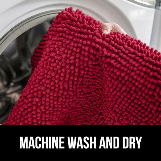 GORILLA GRIP Bathroom Rug Sets, Soft Chenille 2 Piece Area Rugs Set, Toilet Base Mat and 30x20 Carpet, Absorbent Microfiber Washable Mats Dry Quickly, Home Décor and Bath Room Accessories, Red - ModernBath