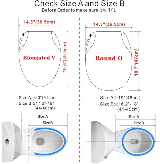 Toilet Seat Bidet Seat with Self Cleaning Dual Nozzles Non electric Separated Rear & Feminine Cleaning Natural Water Spray, soft close toilet seat,Easy DIY Installation - ModernBath