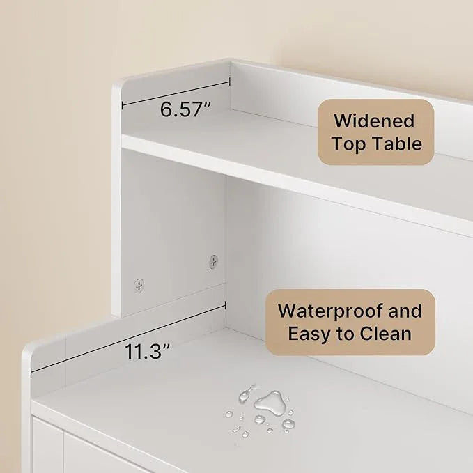 Gizoon 40" H Bathroom Storage Cabinet, Freestanding Organizer with 2 Doors, 2 Adjustable Shelves, Floor Pantry Cabinet for Dining Room, Kitchen, Living Room, Hallway, White - ModernBath