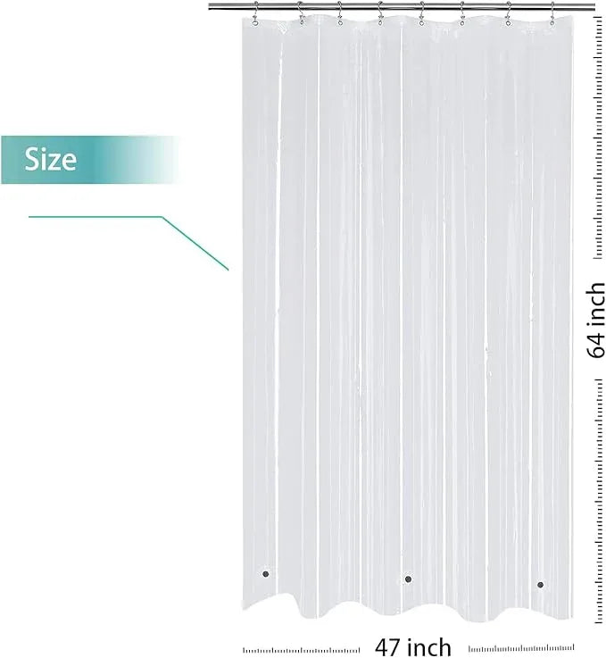 Mrs Awesome RV Stall Shower Curtain Liner with 3 Magnets 47 x 64 inch, Waterproof Thick PEVA Shower Liner for Bathroom 47x64, Clear - ModernBath