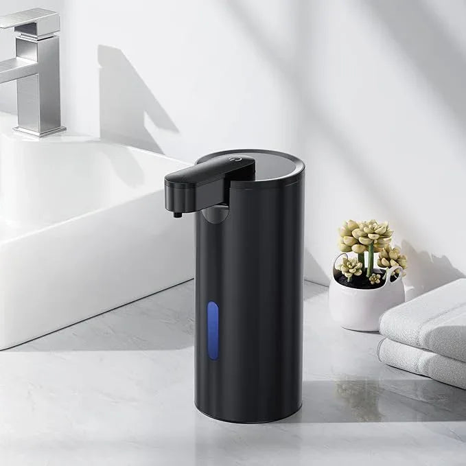 Fantictas Automatic Soap Dispenser Touchless, Stainless Steel 11.5 oz 3 Levels Adjustable Hand Soap Dispenser with Rechargeable Sensor Pump for Kitchen & Bathroom Liquid Soap, Black - ModernBath