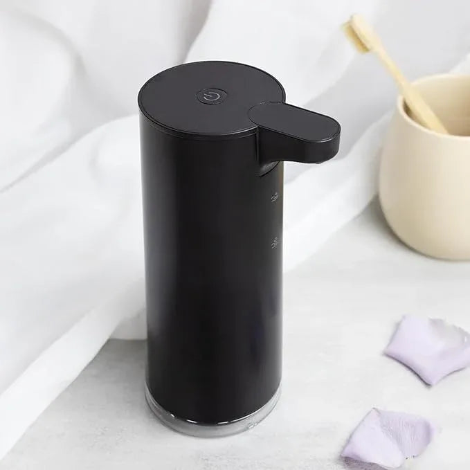 LAOPAO Automatic Soap Dispenser Foaming: Rechargeable Touchless Soap Dispenser Stainless Steel Foam Soap Dispenser for Bathroom Hand Soap Pump for Kitchen Xmas Gift, 9oz, Black - ModernBath