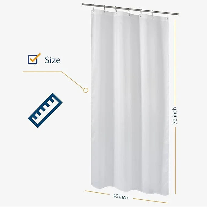 N&Y HOME Fabric Shower Curtain Liner 40 x 72 inches Bath Stall Size, Hotel Quality, Washable, Water Repellent, White Spa Bathroom Curtains with Grommets, 40x72 - ModernBath