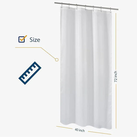 N&Y HOME Fabric Shower Curtain Liner 40 x 72 inches Bath Stall Size, Hotel Quality, Washable, Water Repellent, White Spa Bathroom Curtains with Grommets, 40x72 - ModernBath