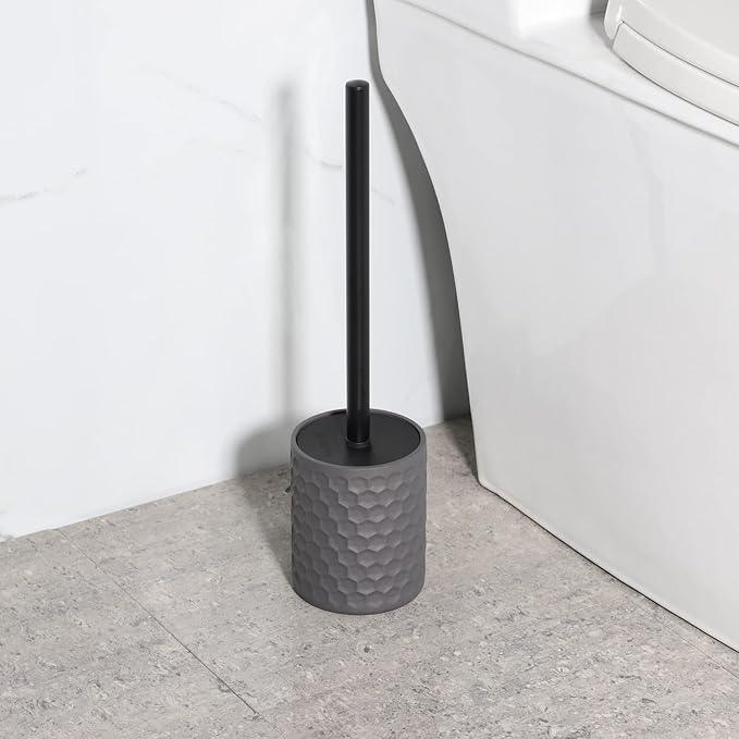 zccz Bathroom Accessory Set, 6 Piece Grey Bathroom Accessories Set with Trash Can, Toothbrush Holder, Toothbrush Cup, Soap Dispenser, Soap Dish, Toilet Brush with Holder, Trash Can, Light Gray - ModernBath
