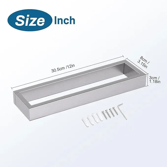 TNOMS Single Towel Bar Towel Holder Bathroom Hardware Accessories,Stainless Steel Wall-Mounted Towel Rack Towel Rail,12 Inches Brushed Nickel - ModernBath
