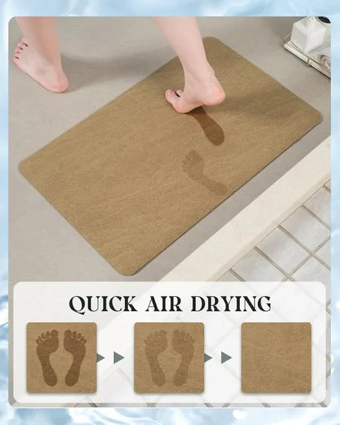 MontVoo -Bath Mat Rug-Rubber Backing Non Slip Quick Dry Absorbent Thin Bathroom Rugs Fit Under Door-Faux Suede Surface Bathroom Floor Mats-Shower Rug for in Front of Bathtub Shower Camel 16"x24" - ModernBath